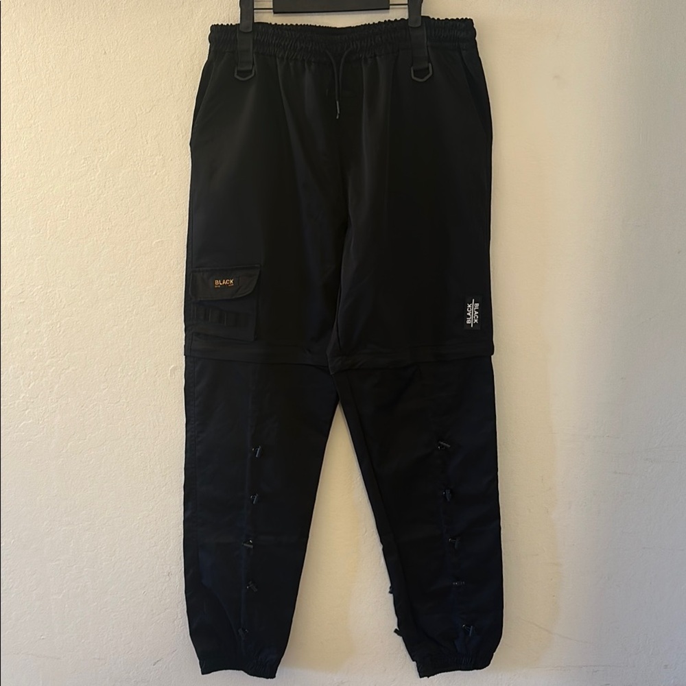 The BT Club Black Cargo Joggers with Elastic Waistband and Relaxed Fit